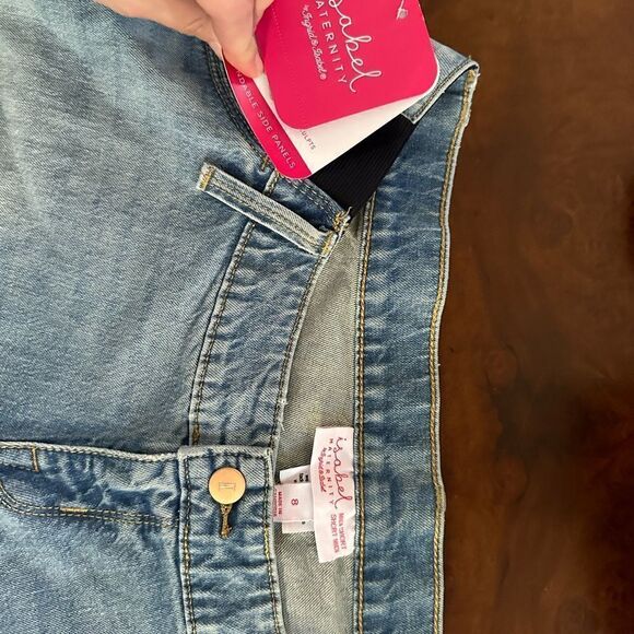 Under Belly Midi Maternity Jean Shorts Isabel Maternity Ingrid & Isabel Sz 8 NWT - Picture 6 of 8